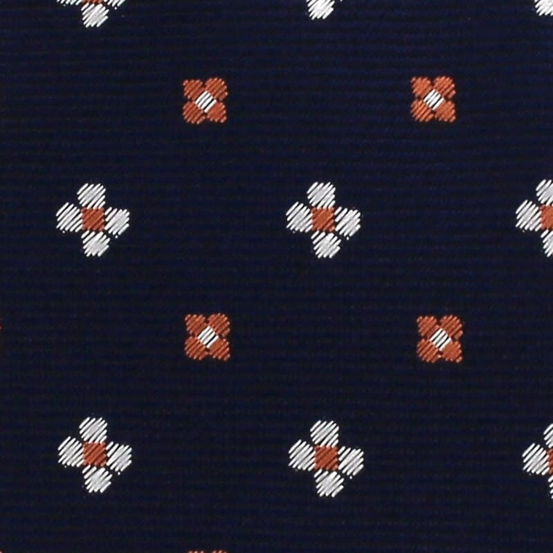 Corbata Estrecha Estampada Azul Marino Floral