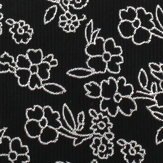Corbata Estrecha Flores Negra