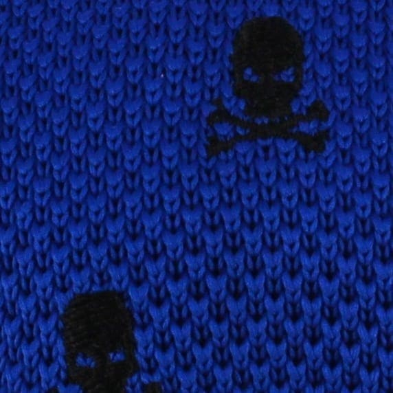 Corbata Punto Calaveras Azul
