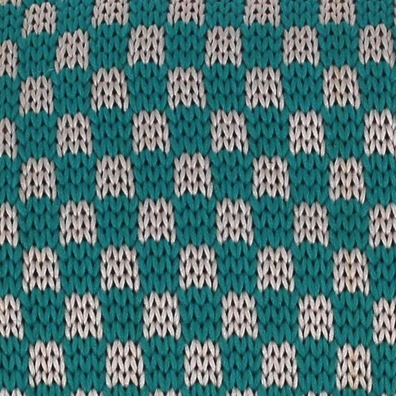 Corbata Punto Cuadros Azul Turquesa y Gris