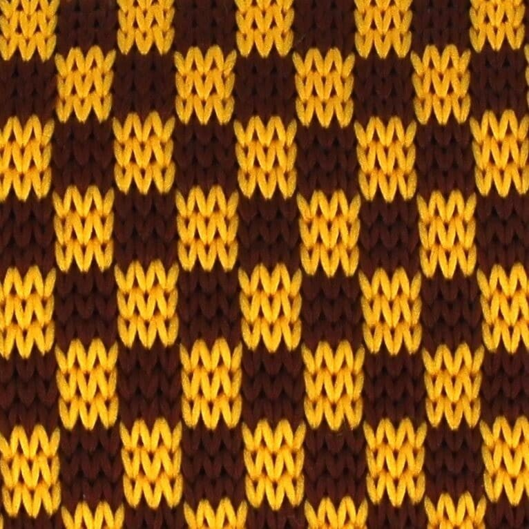 Corbata Punto Cuadros Dorada y Marrón