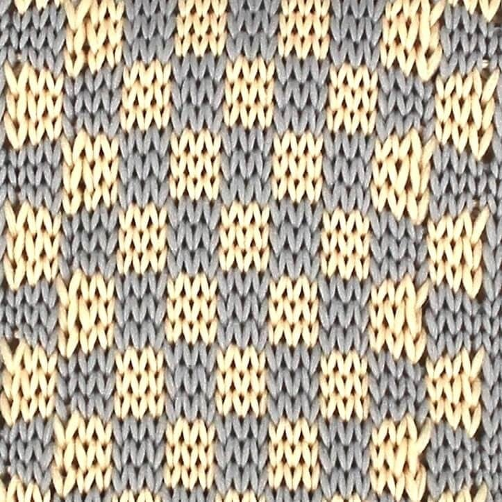 Corbata Punto Cuadros Gris y Beige