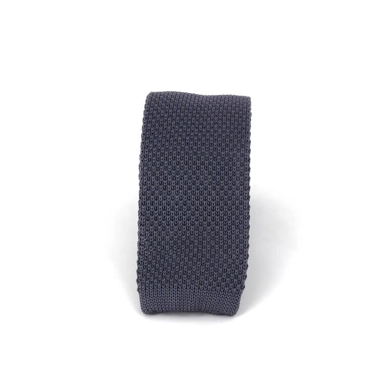 Corbata Punto Lisa Gris Oscuro