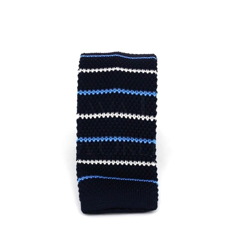 Corbata Punto Rayas Azul Oscuro