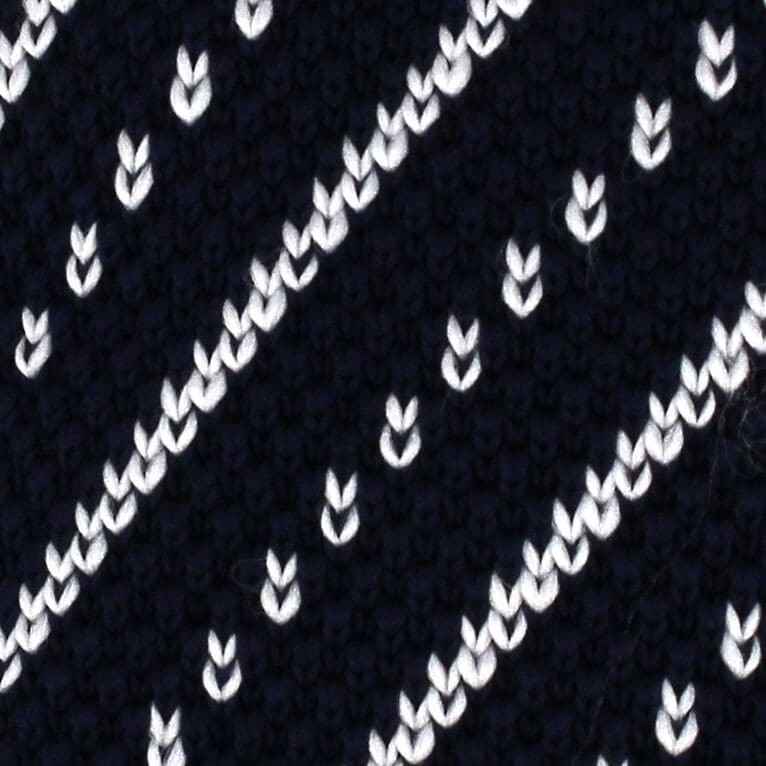Corbata Punto Rayas Diag. Azul Marino y Blanca