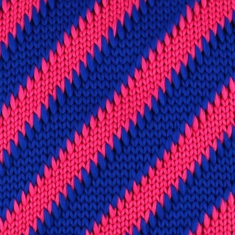 Corbata Punto Rayas Diag. Azul y Rosa