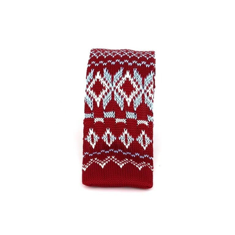 Corbata Punto Roja Estampado Invernal