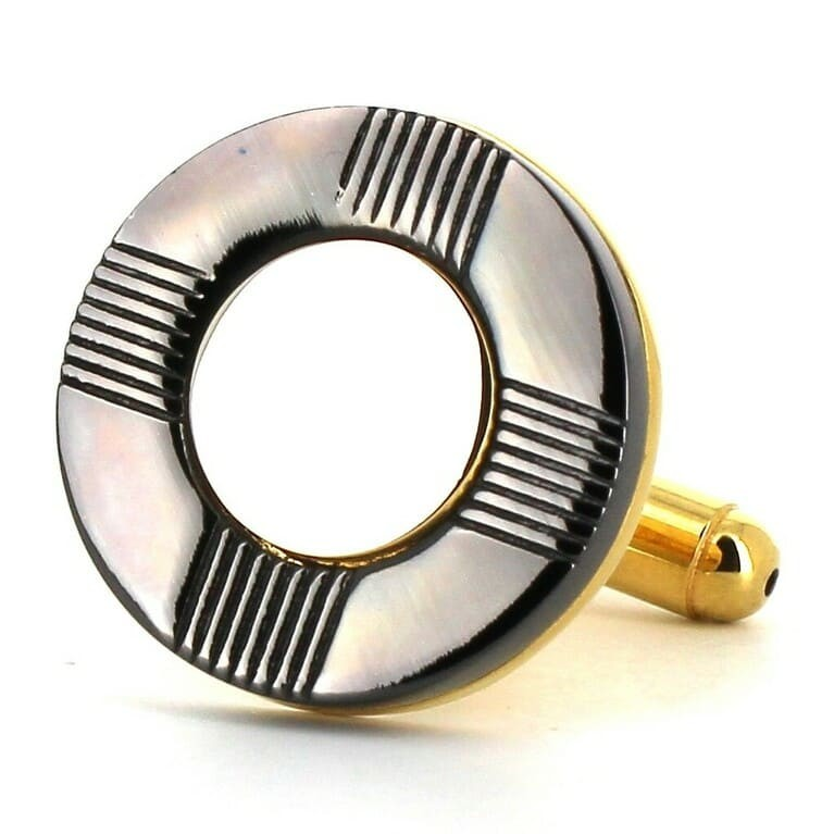 Gemelos Circular Dorado y Negro