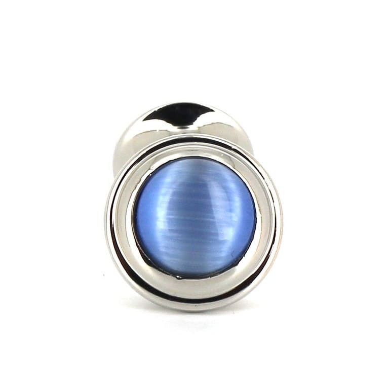 Gemelos Esmaltados Doble Bola Azul Claro