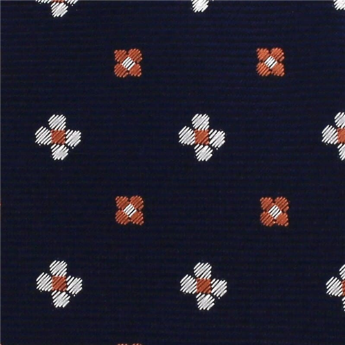 Corbata Estrecha Estampada Azul Marino Floral