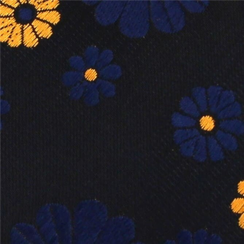 Corbata Estrecha Estampado Flores Azul