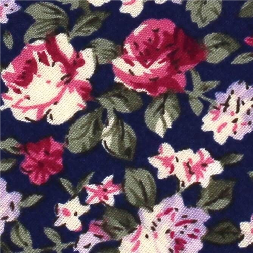 Corbata Estrecha Flores Azul