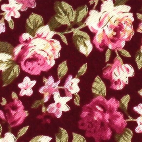 Corbata Estrecha Flores Burdeos
