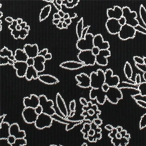 Corbata Estrecha Flores Negra
