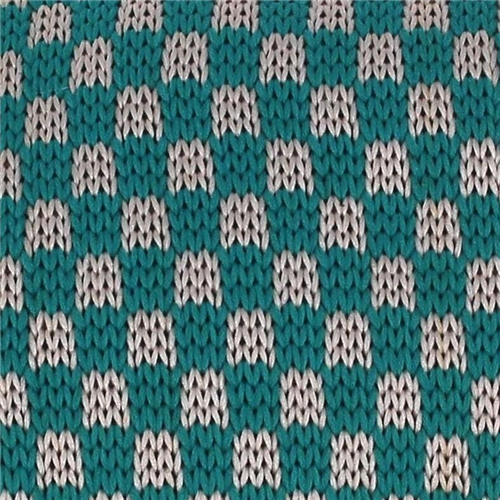 Corbata Punto Cuadros Azul Turquesa y Gris