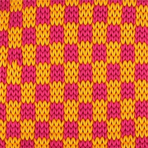 Corbata Punto Cuadros Dorada y Rosa