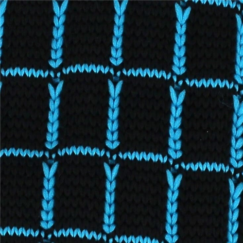 Corbata Punto Cuadros Negra y Turquesa