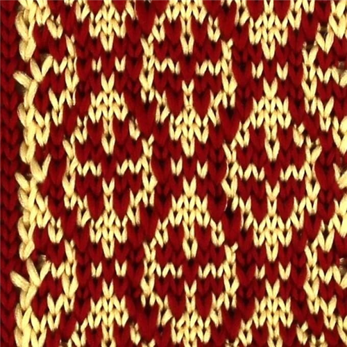 Corbata Punto Estampada Roja y Dorada
