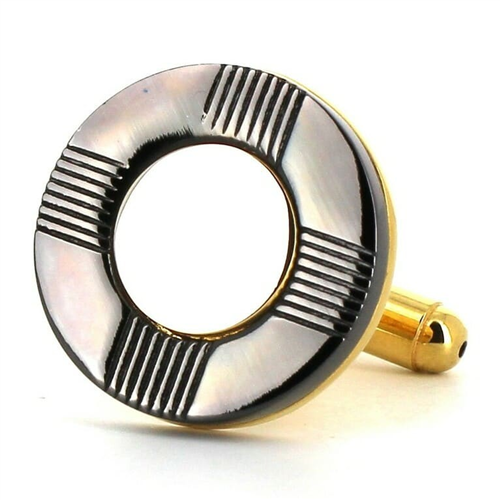 Gemelos Circular Dorado y Negro