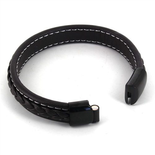 Pulsera Cuerda Cuero Marrón Oscuro