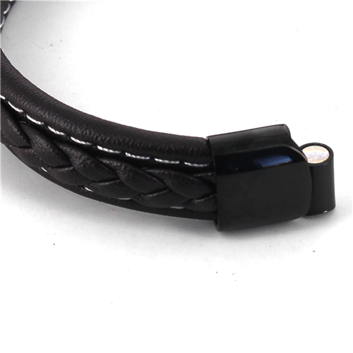 Pulsera Cuerda Cuero Marrón Oscuro