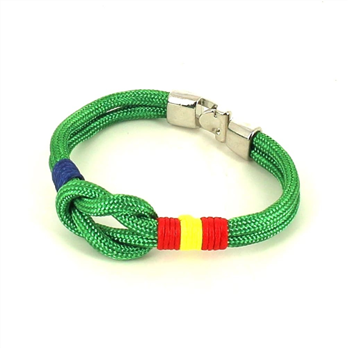 Pulsera Nudo Verde con Bandera España