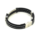 Pulsera Acero y Caucho Negro I