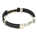 Pulsera Acero y Caucho Negro I