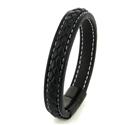 Pulsera Cuerda Cuero Negro II