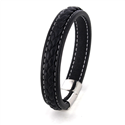 Pulsera Cuerda Cuero Negro III