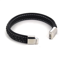 Pulsera Cuerda Cuero Negro III