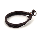 Pulsera Cuero Trenzada Marrón Oscuro