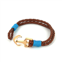 Pulsera Trenzada Cuero con Ancla