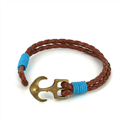 Pulsera Trenzada Cuero con Ancla