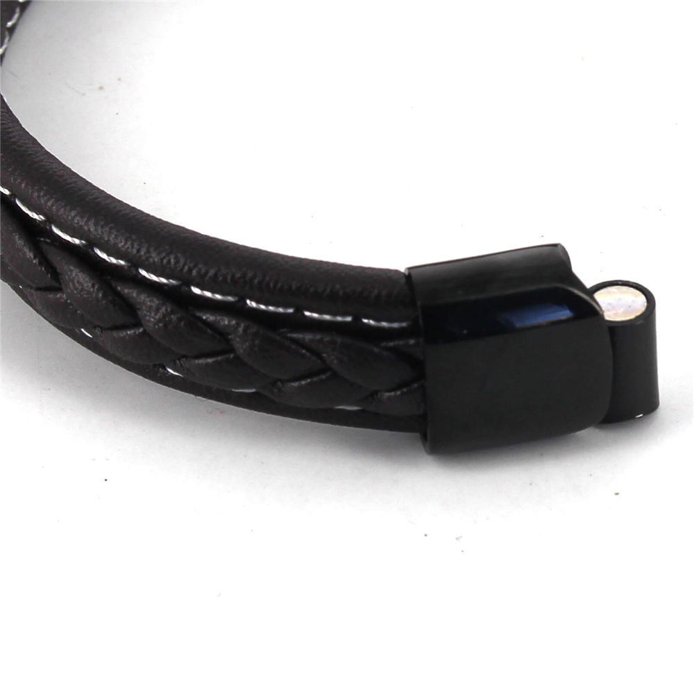 Pulsera Cuerda Cuero Marrón Oscuro