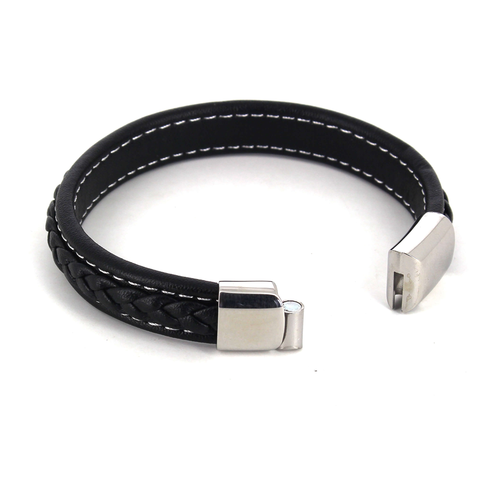 Pulsera Cuerda Cuero Negro III