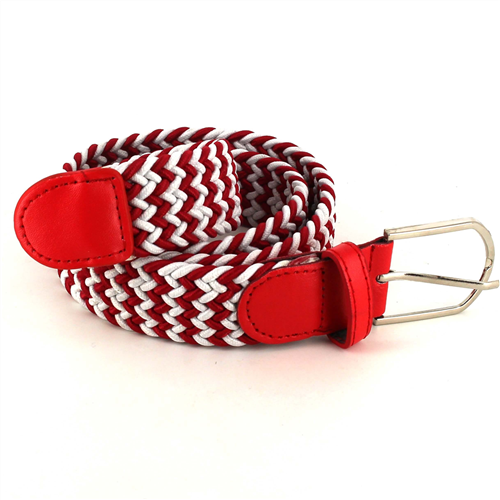 Cinto Elástico Branco e Vermelho