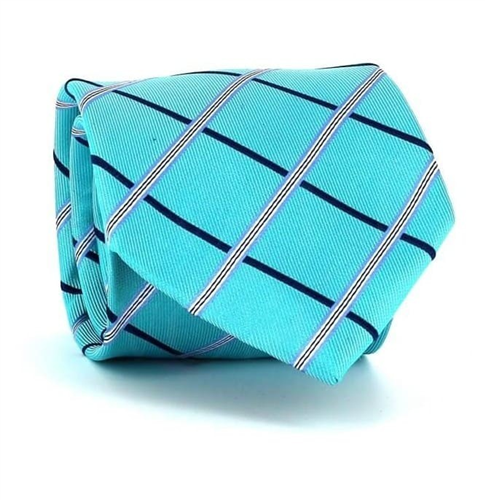Gravata Xadrez Azul Turquesa