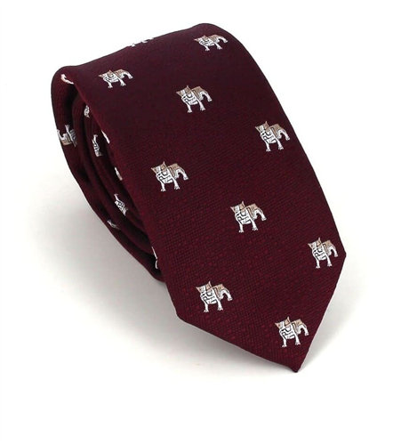 Gravata Estreita Bulldog Borgonha