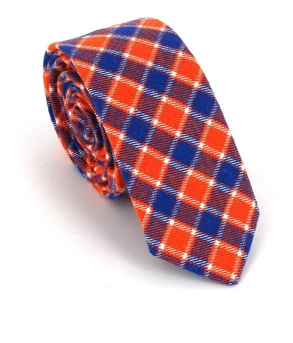 Gravata Estreita de Xadrez Tricolor