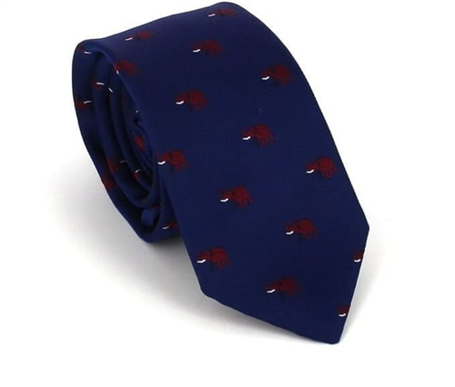 Gravata Estreita Elefantes Azul