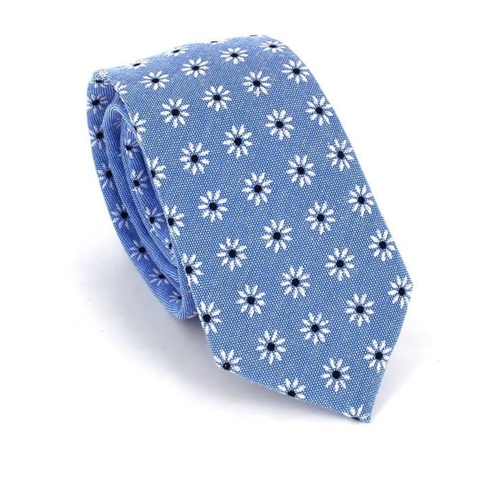 Gravata Estreita Estampada Azul Floral