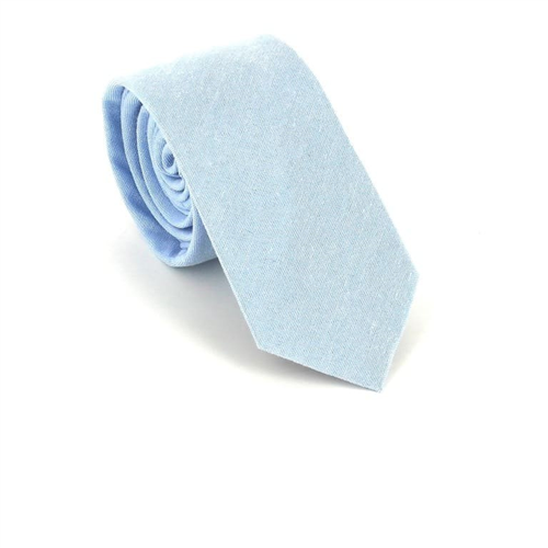 Gravata Estreita Lisa Azul Claro