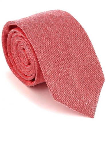 Gravata Estreita Lisa Vermelho Claro