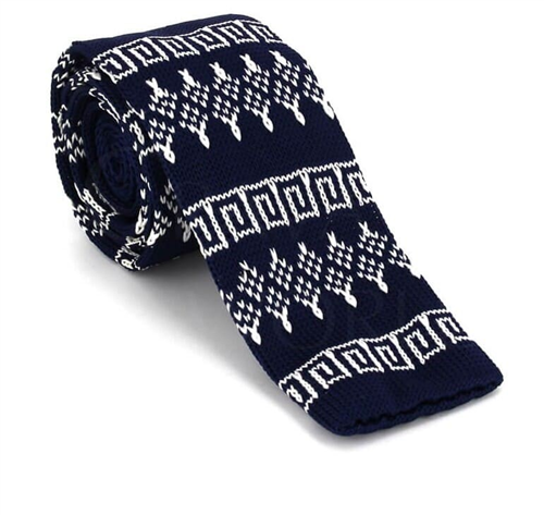 Gravata Ponto Azul Estampado Invernal