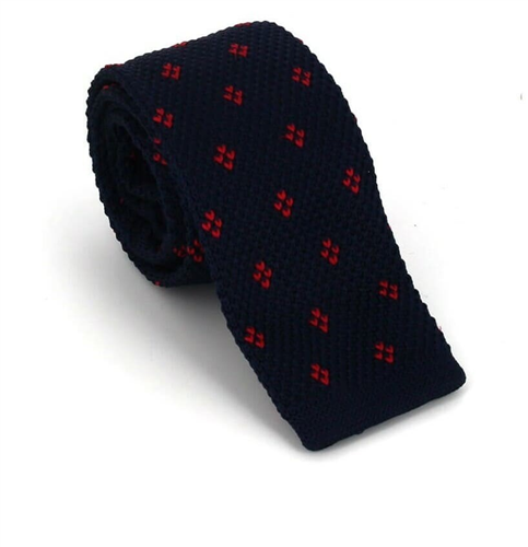 Gravata Ponto Estampada Azul e Vermelha