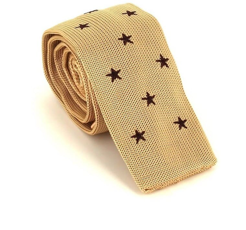 Gravata Ponto Estrelas Bege