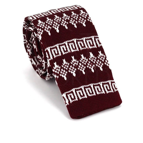 Gravata Ponto Granate Estampado Invernal