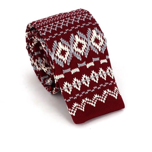 Gravata Ponto Grená Estampado Invernal