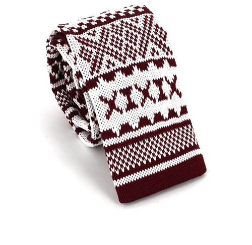 Gravata Ponto Grená Estampado Invernal
